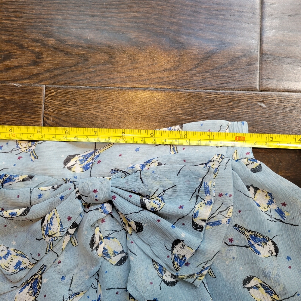 Steve Madden Blue Bird Print Skirt - Picture 9 of 10